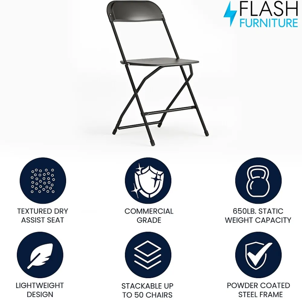 Folding & Stacking*Flash Furniture HERCULES Plastic Office Chair, Black (LE-L-3-BK-GG)