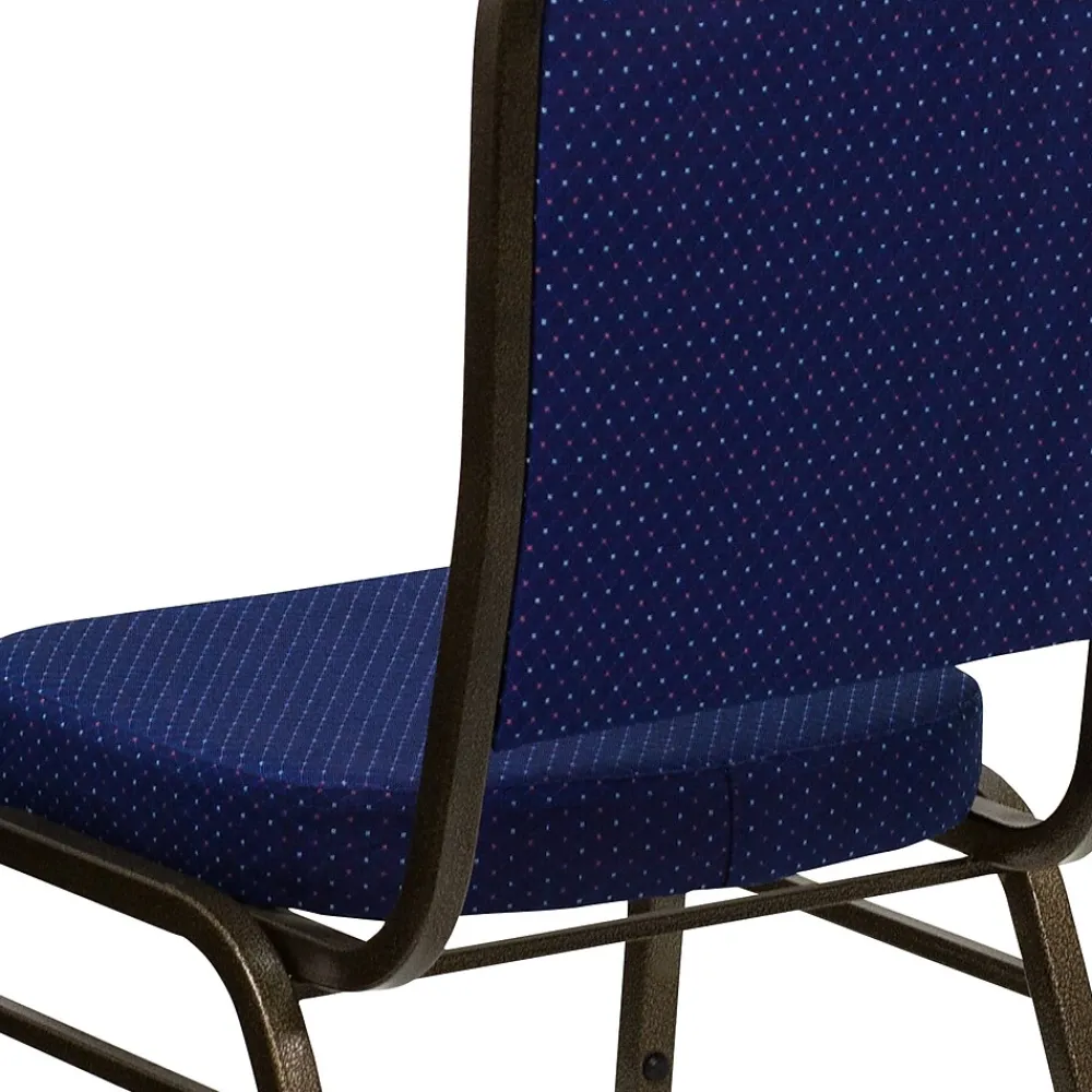 Folding & Stacking*Flash Furniture HERCULES™ Fabric Gold Vein Frame Crown Back Banquet Chair, Navy Blue, 4/Pack (4FDC01GV208)
