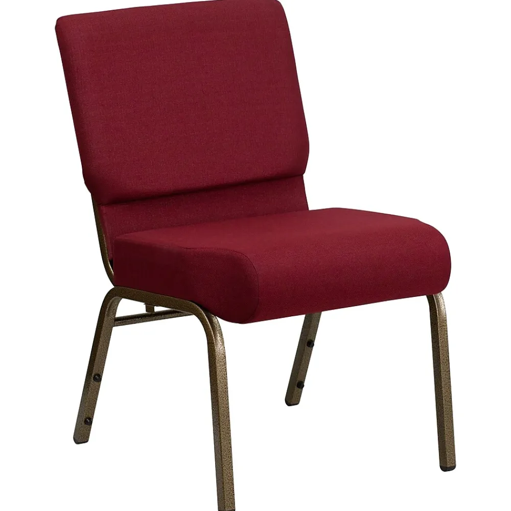 Folding & Stacking*Flash Furniture HERCULES Series Fabric Church Stacking Chair, Burgundy/Gold Vein Frame (FCH2214GV369)