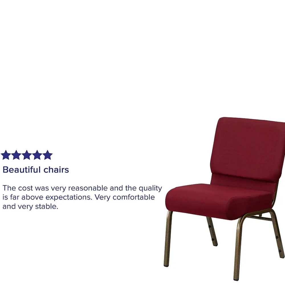 Folding & Stacking*Flash Furniture HERCULES Series Fabric Church Stacking Chair, Burgundy/Gold Vein Frame (FCH2214GV369)