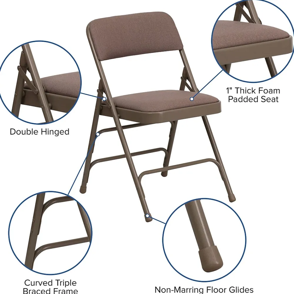 Folding & Stacking*Flash Furniture Hercules Banquet/Reception Folding Fabric Chairs, Beige, 4/Pack (BELNICK INC (NSP))