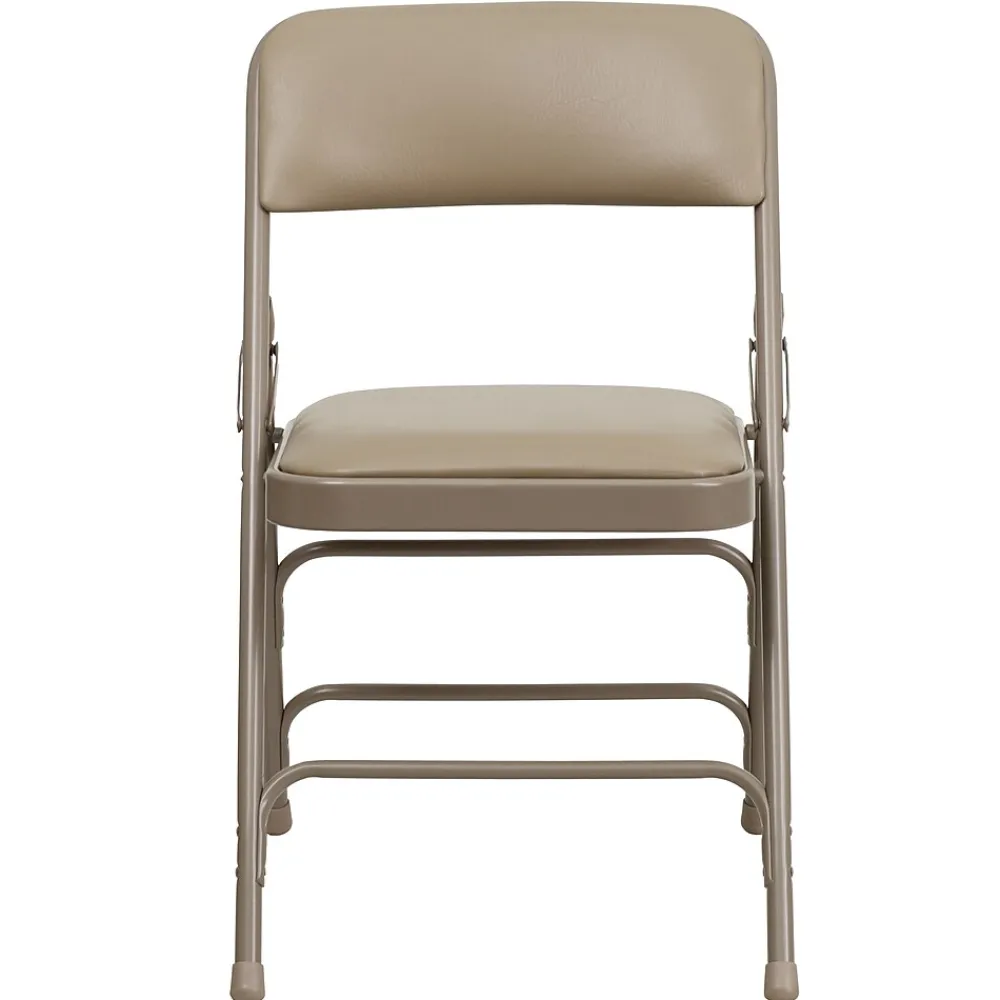 Folding & Stacking*Flash Furniture HERCULES™ Curved Triple Braced Vinyl Armless Folding Chair, Beige, 4/Pack (4HF3MC309AVBGE)