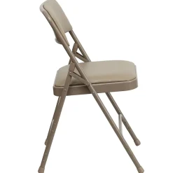 Folding & Stacking*Flash Furniture HERCULES™ Curved Triple Braced Vinyl Armless Folding Chair, Beige, 4/Pack (4HF3MC309AVBGE)