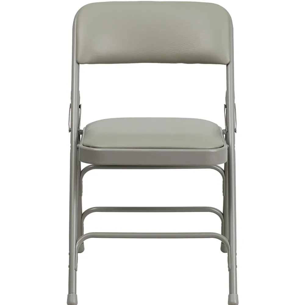 Folding & Stacking*Flash Furniture HERCULES™ Curved Triple Braced Vinyl Armless Folding Chair, Gray, 4/Pack