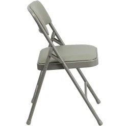 Folding & Stacking*Flash Furniture HERCULES™ Curved Triple Braced Vinyl Armless Folding Chair, Gray, 4/Pack