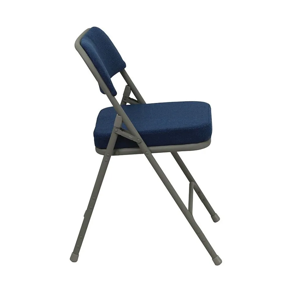 Folding & Stacking*Flash Furniture HERCULES™ Premium Curved Fabric Armless Folding Chair, Navy, 24/Pack