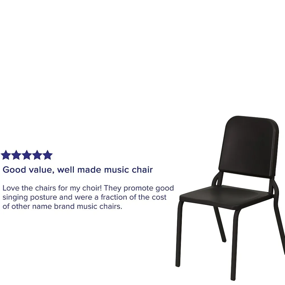 Folding & Stacking*Flash Furniture HERCULES Series Plastic Stackable Melody Band/Music Chair, Black (HFMUSIC)