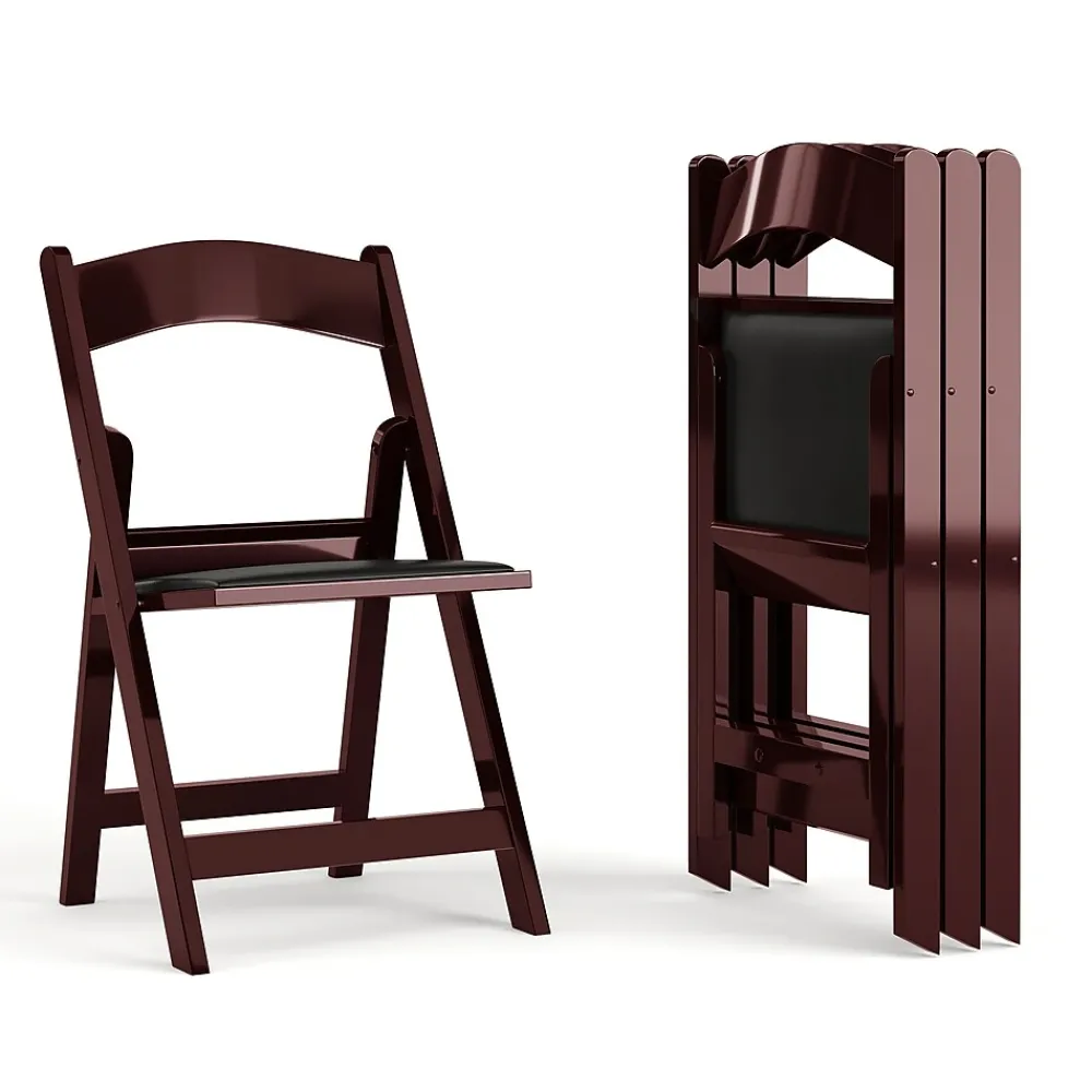 Folding & Stacking*Flash Furniture HERCULES™ Vinyl Armless Folding Chair, Red Mahogany, 4/Pack
