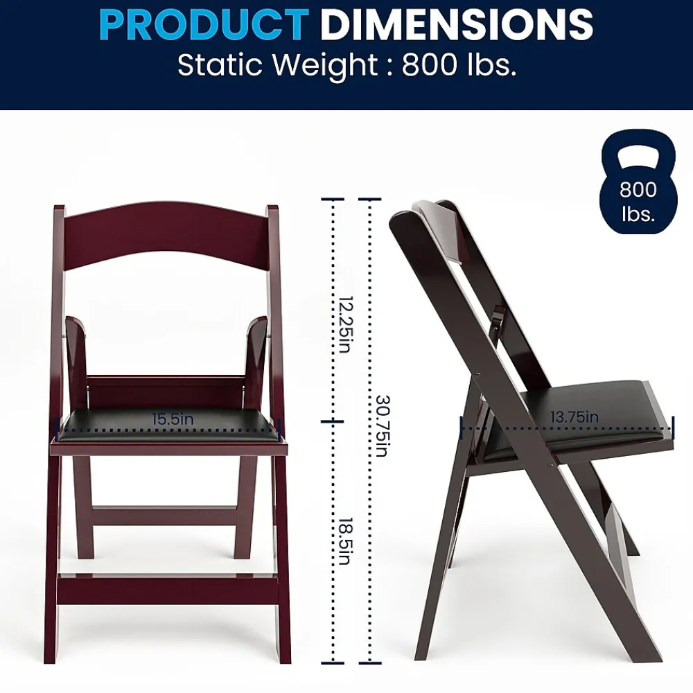 Folding & Stacking*Flash Furniture HERCULES™ Vinyl Armless Folding Chair, Red Mahogany, 4/Pack