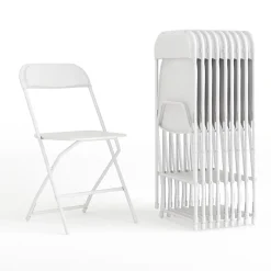 Folding & Stacking*Flash Furniture HERCULES™ Plastic Armless Folding Chair, Premium White, 32/Pack