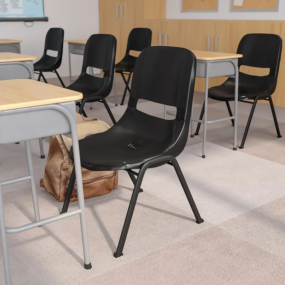 Folding & Stacking*Flash Furniture HERCULES Series Plastic Shell Stack Chair, Black (RUTEO1BK)