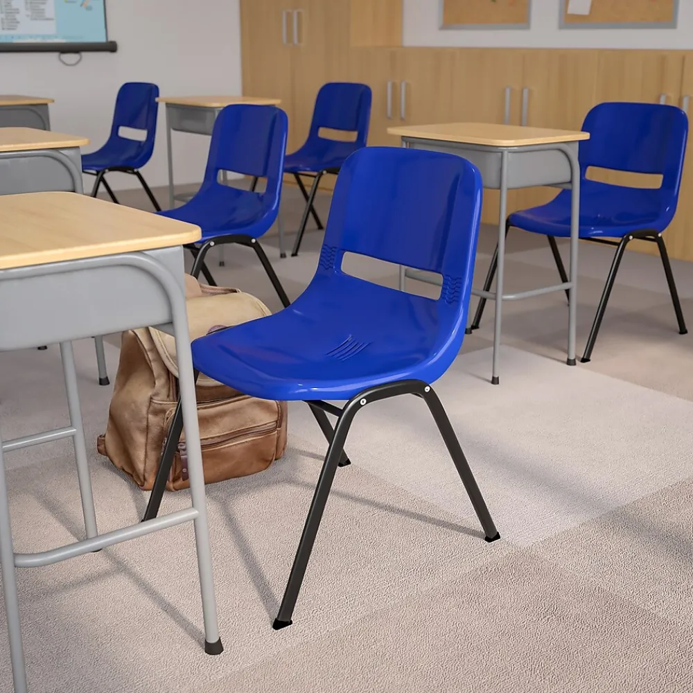 Folding & Stacking*Flash Furniture HERCULES Series Plastic Shell Stack Chair, Blue/Black (RUTEO1BL)
