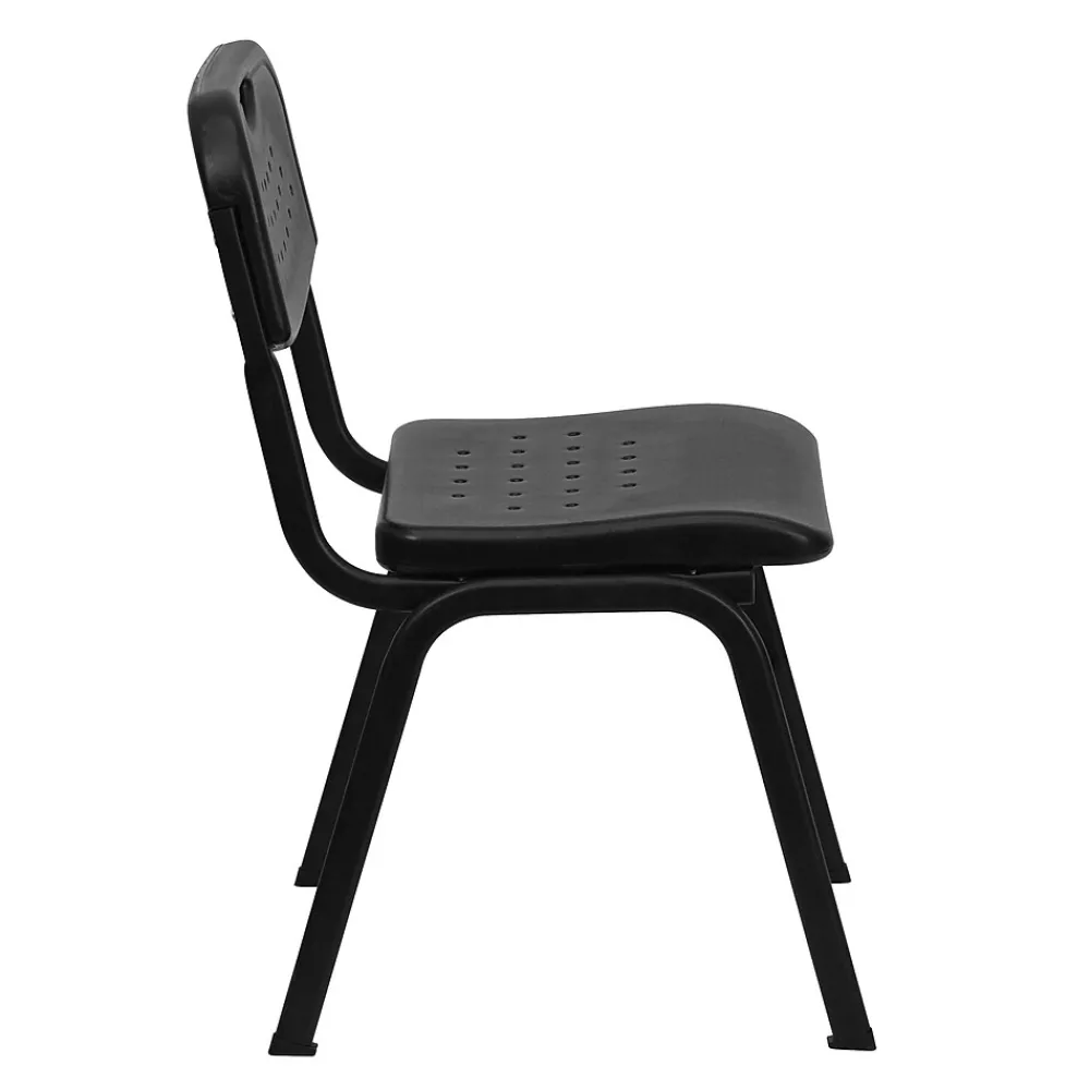 Folding & Stacking*Flash Furniture HERCULES Series Plastic Stack Chair with Open Back, Black (RUTGK01BK)