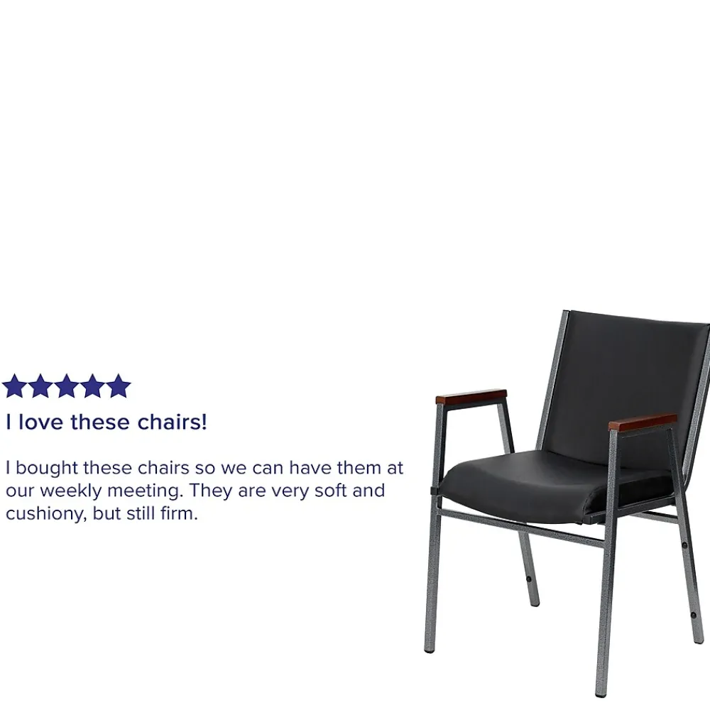 Folding & Stacking*Flash Furniture HERCULES Series Vinyl Stack Chair with Arms, Black (XU60154BKVYL)