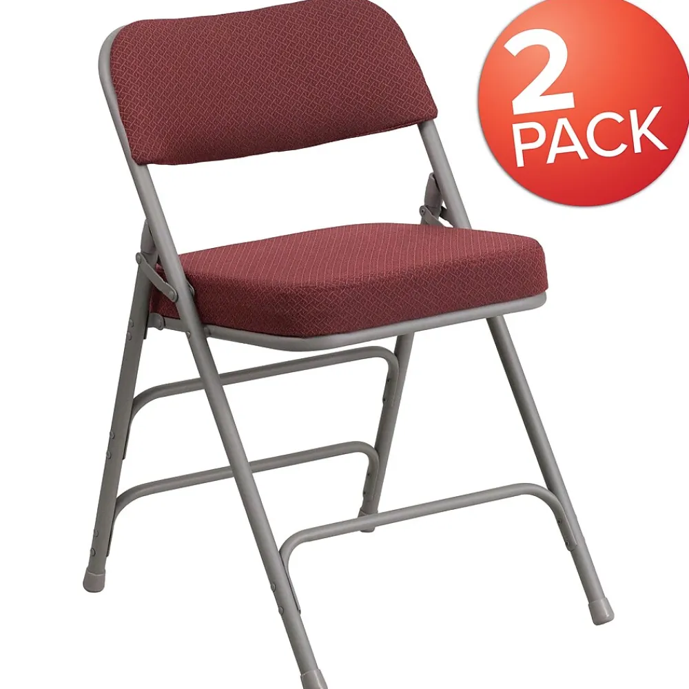 Folding & Stacking*Flash Furniture HERCULES Series Fabric Folding Chair, Burgundy, 2/Pack (2AWMC320AFBG)