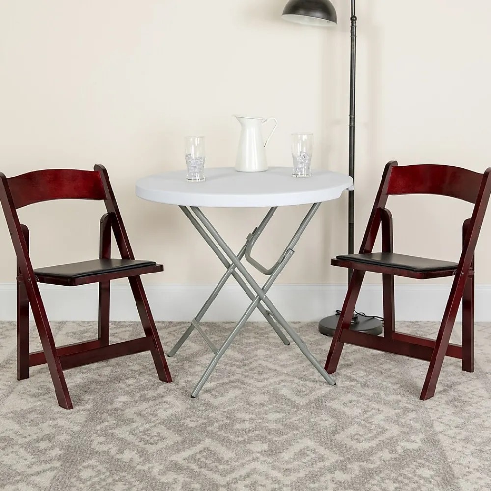 Folding & Stacking*Flash Furniture HERCULES Series Wood Folding Chair, Mahogany/Black, 2/Pack (2XF2903MAHWOOD)