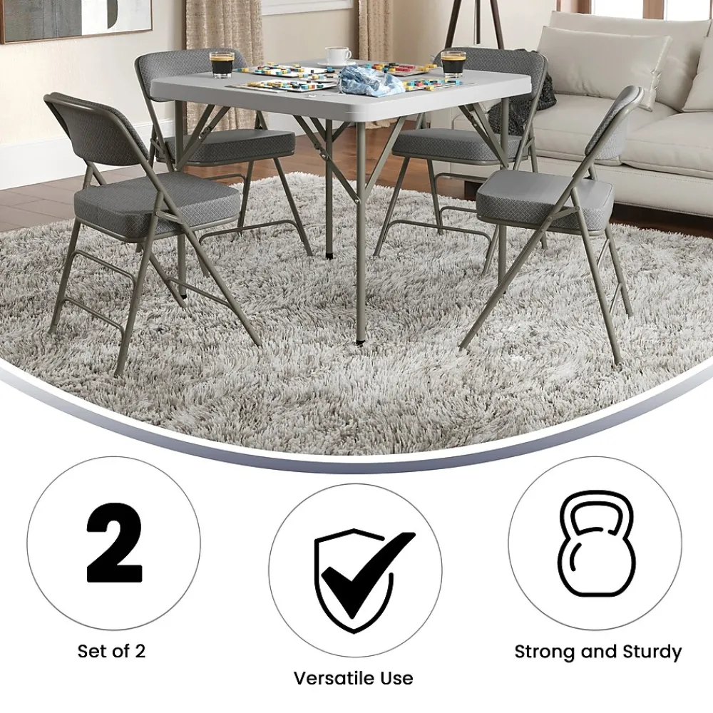 Folding & Stacking*Flash Furniture HERCULES Series Fabric Folding Chair, Gray, 2/Pack (2HAMC320AFGRY)