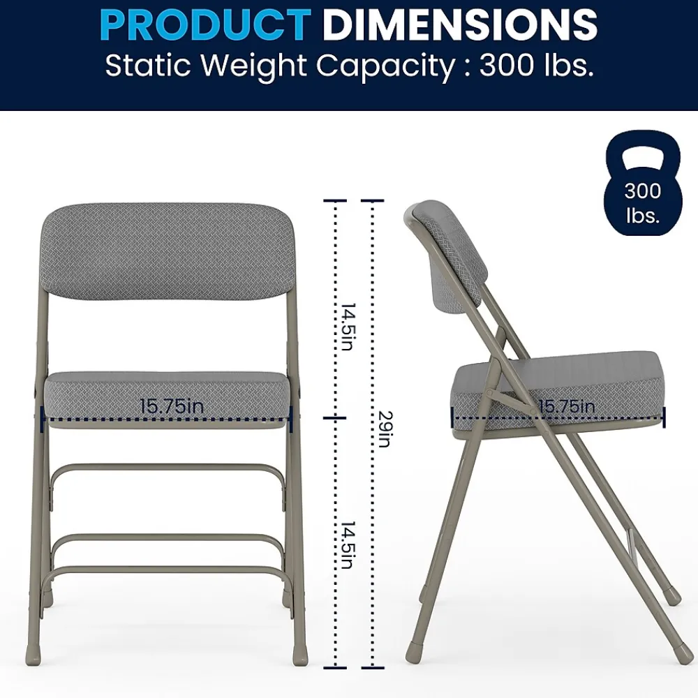 Folding & Stacking*Flash Furniture HERCULES Series Fabric Folding Chair, Gray, 2/Pack (2HAMC320AFGRY)