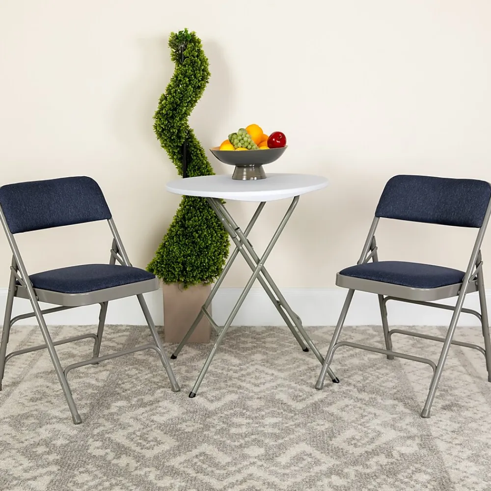 Folding & Stacking*Flash Furniture HERCULES Series Fabric Folding Chair, Navy Blue, 2/Pack (2HAMC309AFNVY)