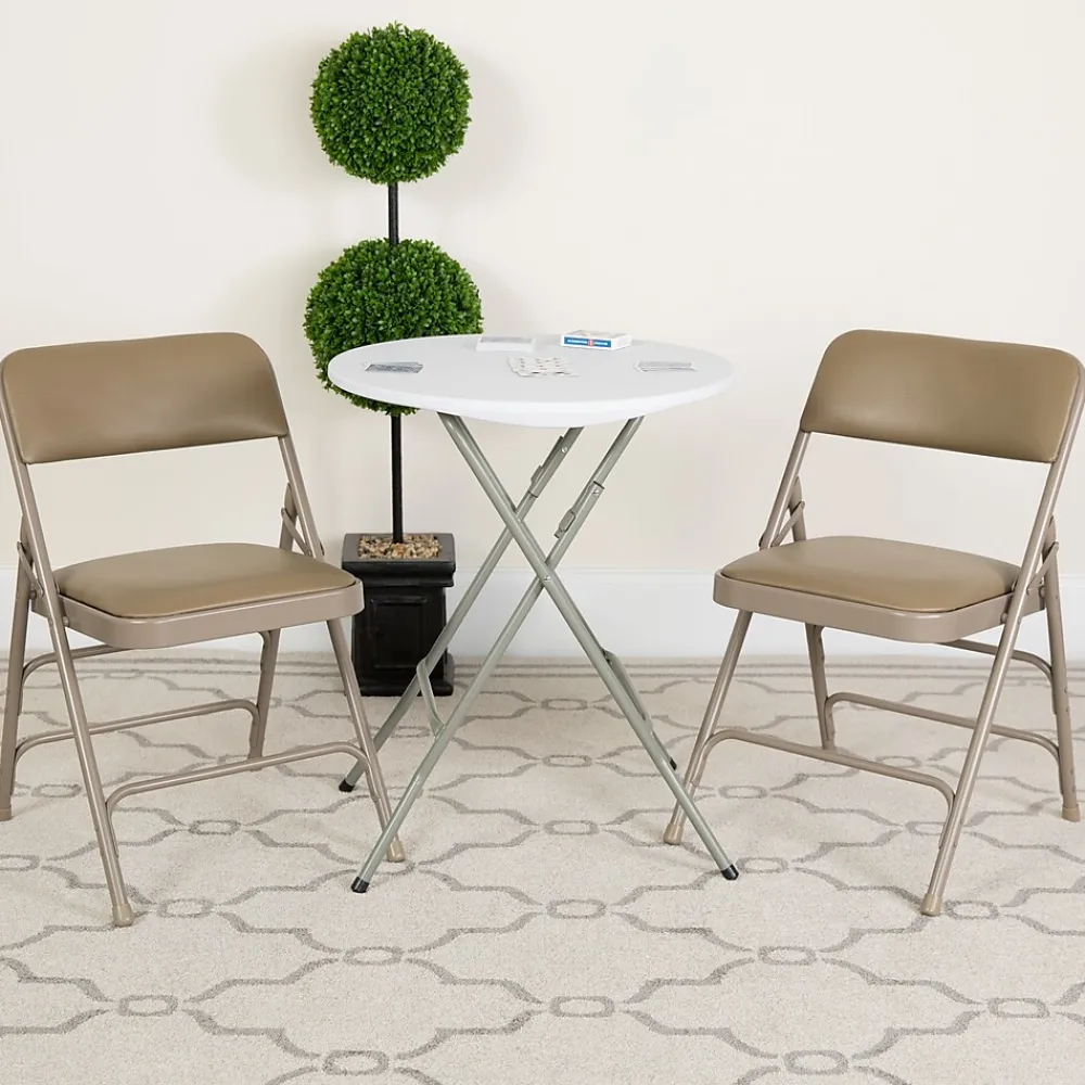 Folding & Stacking*Flash Furniture HERCULES Series Vinyl Banquet/Reception Chair, Beige, 2/Pack (2HAMC309AVBGE)