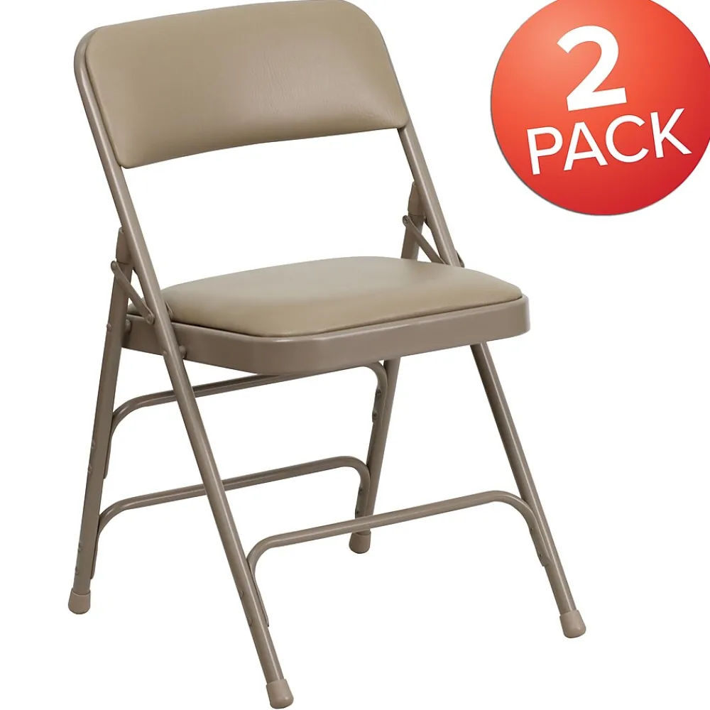 Folding & Stacking*Flash Furniture HERCULES Series Vinyl Banquet/Reception Chair, Beige, 2/Pack (2HAMC309AVBGE)