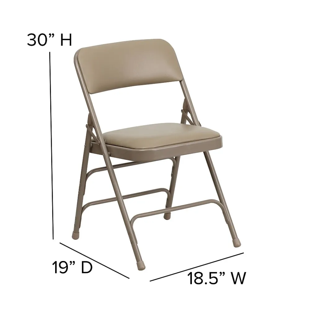 Folding & Stacking*Flash Furniture HERCULES Series Vinyl Banquet/Reception Chair, Beige, 2/Pack (2HAMC309AVBGE)