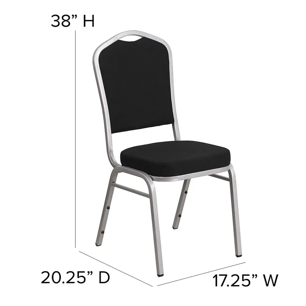 Folding & Stacking*Flash Furniture HERCULES Series Fabric Stacking Banquet Chair, Gray Dot/Silver Frame (FDC01S6)