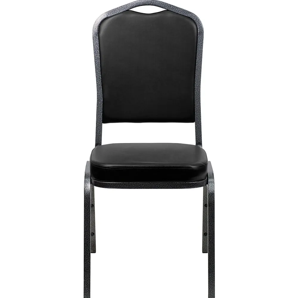 Folding & Stacking*Flash Furniture HERCULES Series Vinyl Banquet Stacking Chair, Black/Silver Vein Frame, 4 Pack (4FDC01SVBKVY)