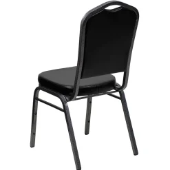Folding & Stacking*Flash Furniture HERCULES Series Vinyl Banquet Stacking Chair, Black/Silver Vein Frame, 4 Pack (4FDC01SVBKVY)