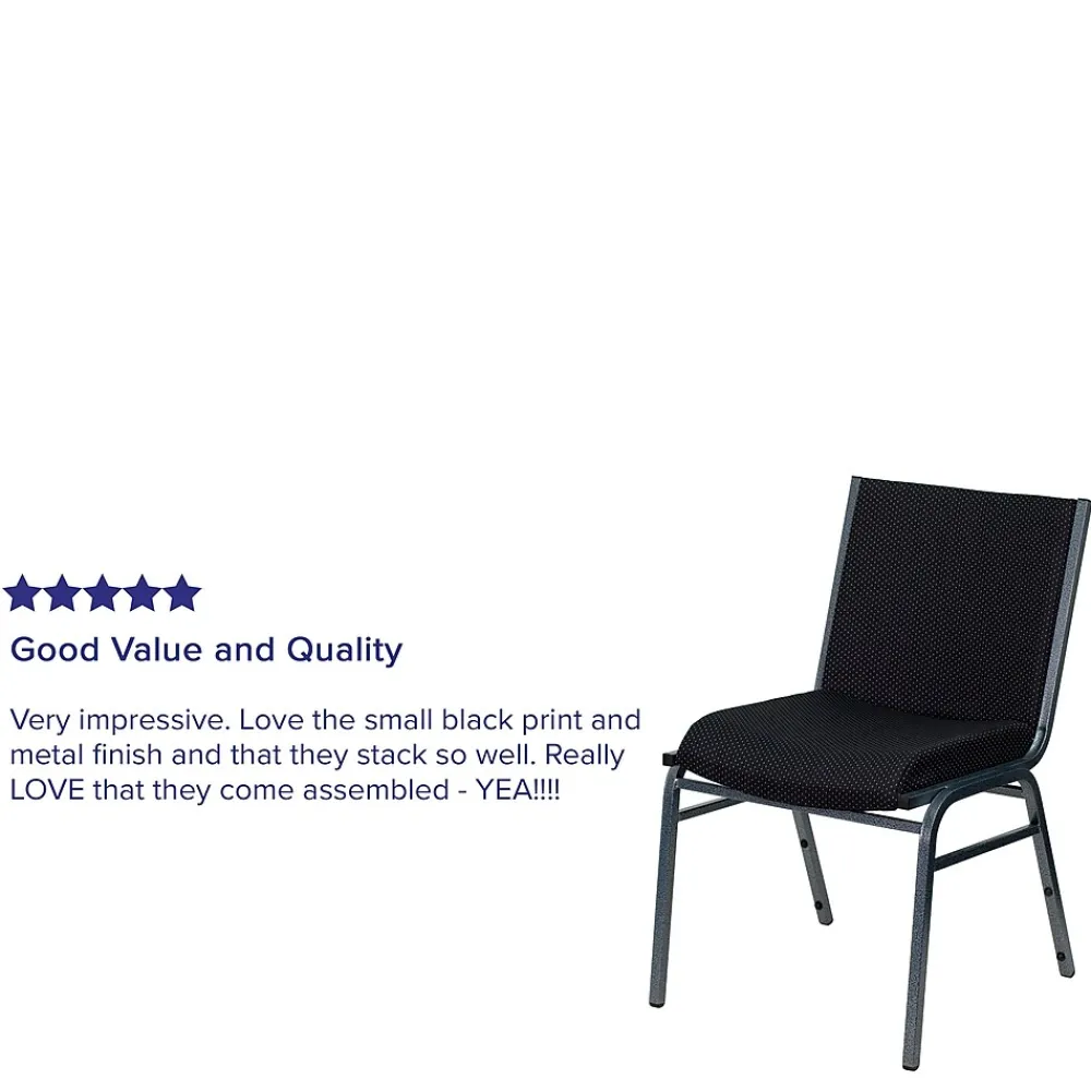 Folding & Stacking*Flash Furniture HERCULES Series Fabric Heavy Duty Stack Chair, Black Dot, 4 Pack (4XU60153BK)