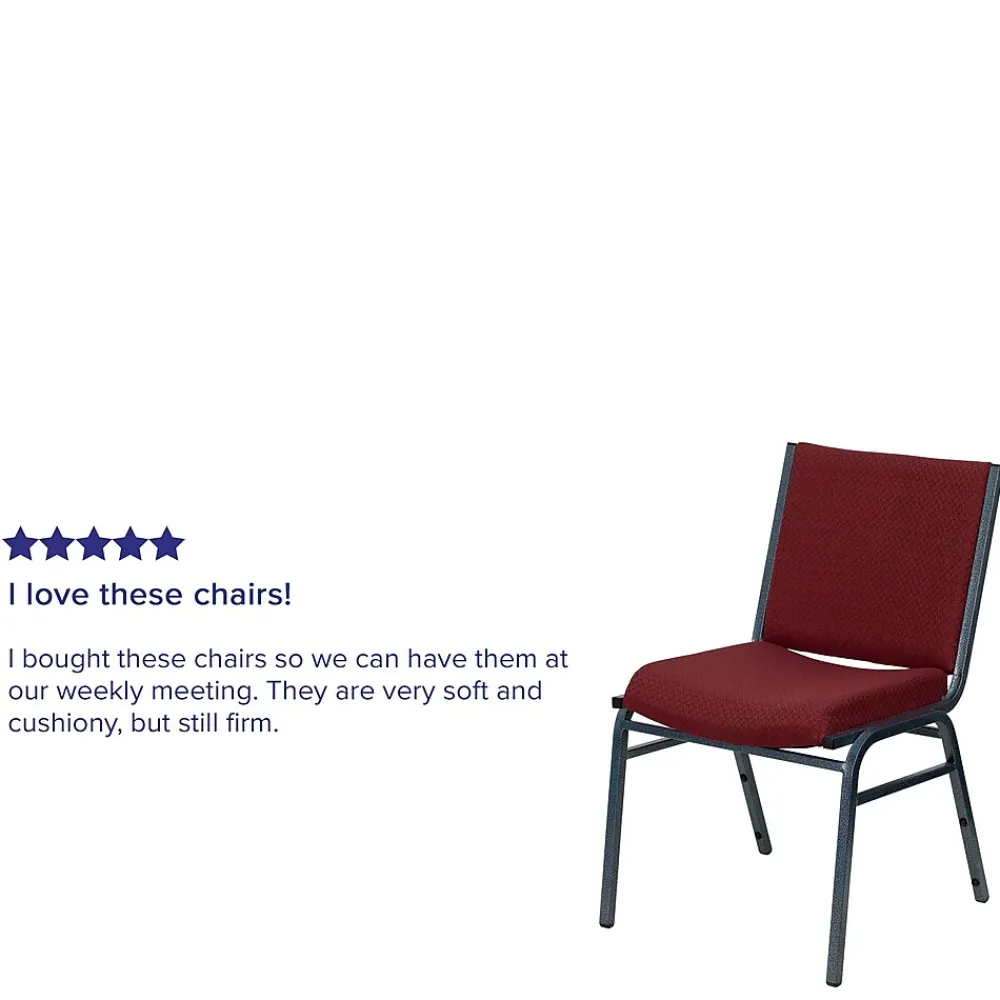 Folding & Stacking*Flash Furniture HERCULES Series Fabric Stack Chair, Burgundy Patterned (XU60153BY)