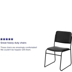 Folding & Stacking*Flash Furniture HERCULES Series Vinyl Stacking Chair with Sled Base, Black (XU8700BLKBVYL30)