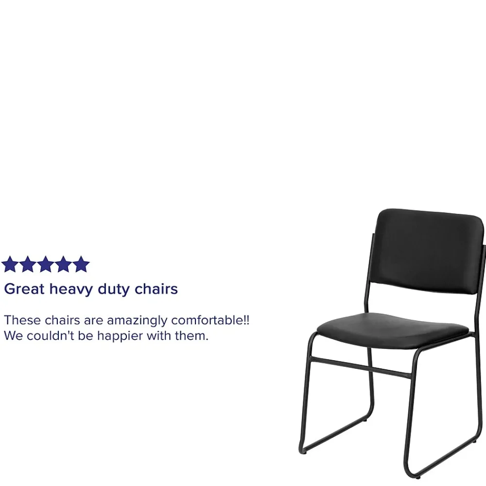Folding & Stacking*Flash Furniture HERCULES Series Vinyl Stacking Chair with Sled Base, Black (XU8700BLKBVYL30)