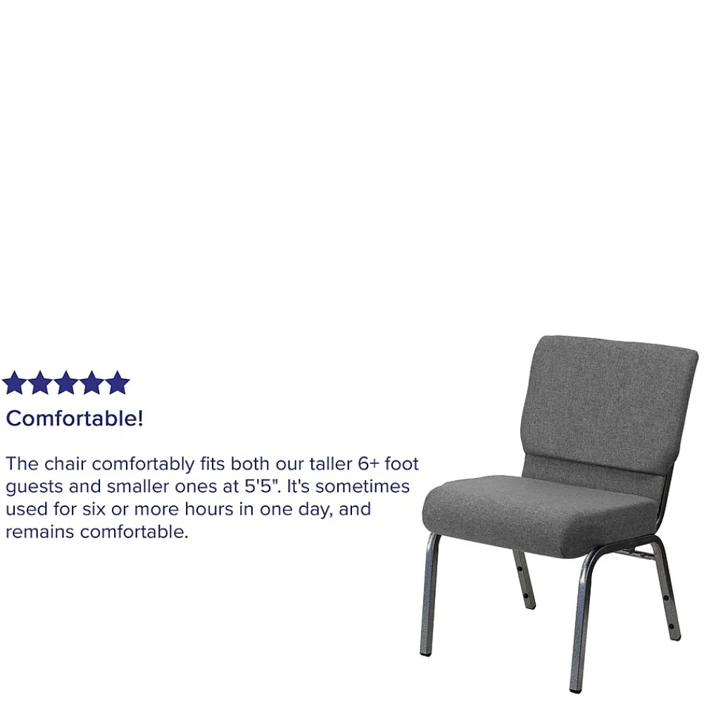 Folding & Stacking*Flash Furniture HERCULES Series Fabric Stacking Church Chair, Gray/Silver Vein Frame (XUCH0221GYSV)