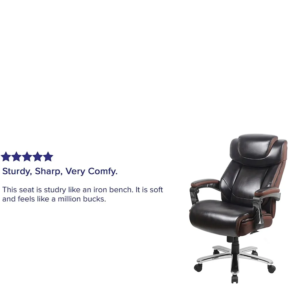 Office Chairs*Flash Furniture Hercules Series Ergonomic LeatherSoft Swivel Big & Tall Executive Office Chair, Brown (GO2223BN)