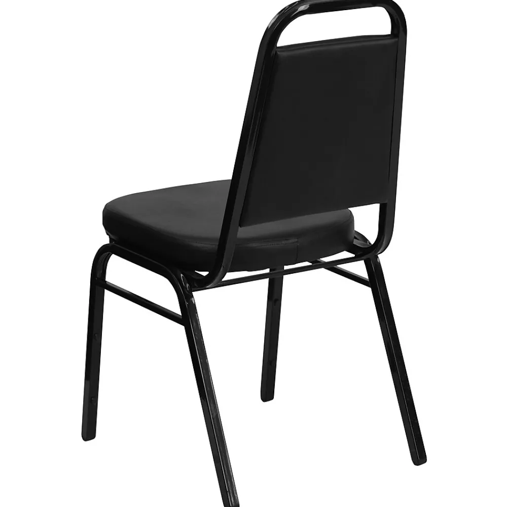 Folding & Stacking*Flash Furniture HERCULES™ 19 1/4"H Vinyl Black Frame Trapezoidal Back Banquet Chair, Black, 4/Pack (4FDBHF1BKBK)
