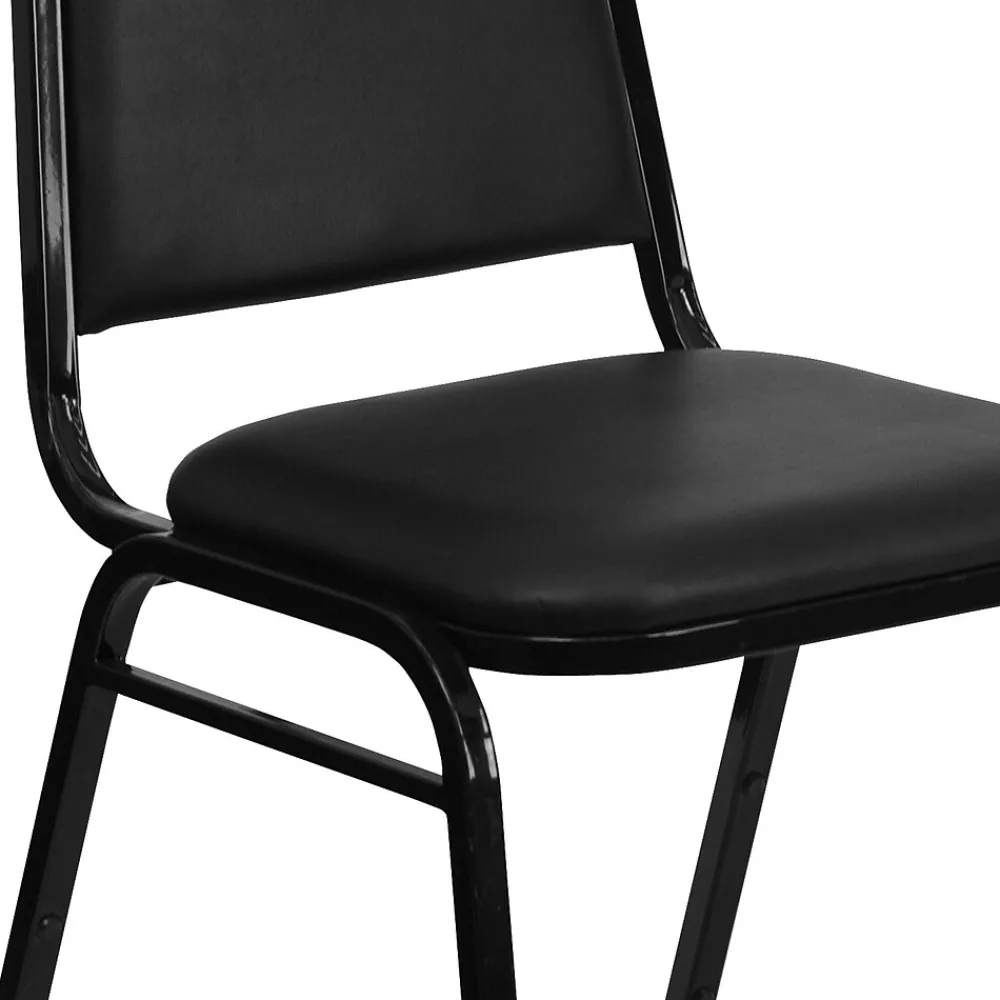 Folding & Stacking*Flash Furniture HERCULES™ 19 1/4"H Vinyl Black Frame Trapezoidal Back Banquet Chair, Black, 4/Pack (4FDBHF1BKBK)