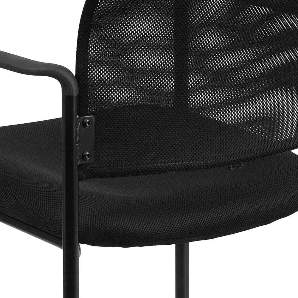 Folding & Stacking*Flash Furniture Jana Mesh Stackable Side Chair with Arms, Black (GO5162)