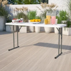 Folding Tables*Flash Furniture Kathryn Folding Table, 60" x 18", Granite White (RB1860)
