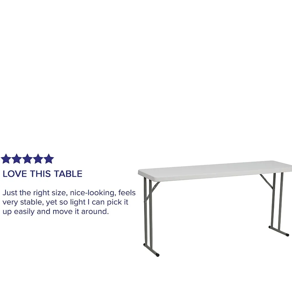 Folding Tables*Flash Furniture Kathryn Folding Table, 60" x 18", Granite White (RB1860)