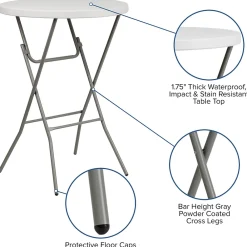 Folding Tables*Flash Furniture Kathryn Folding Table, 31.5