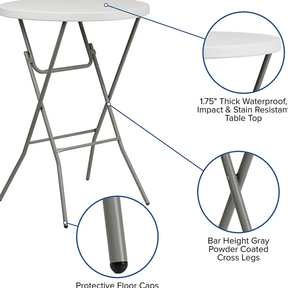 Folding Tables*Flash Furniture Kathryn Folding Table, 31.5" x 31.5", Granite White (RB32RBARGW)