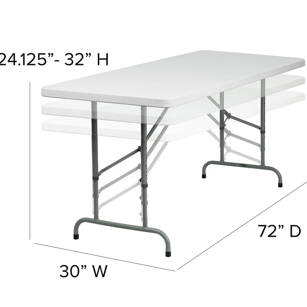 Folding Tables*Flash Furniture Kathryn Folding Table, 72" x 30", Granite White (RB3072ADJ)
