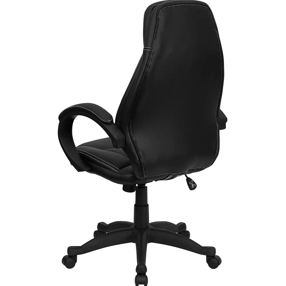Office Chairs*Flash Furniture Leonard Ergonomic LeatherSoft Swivel High Back Executive Office Chair, Black (HHLC0005HI1B)