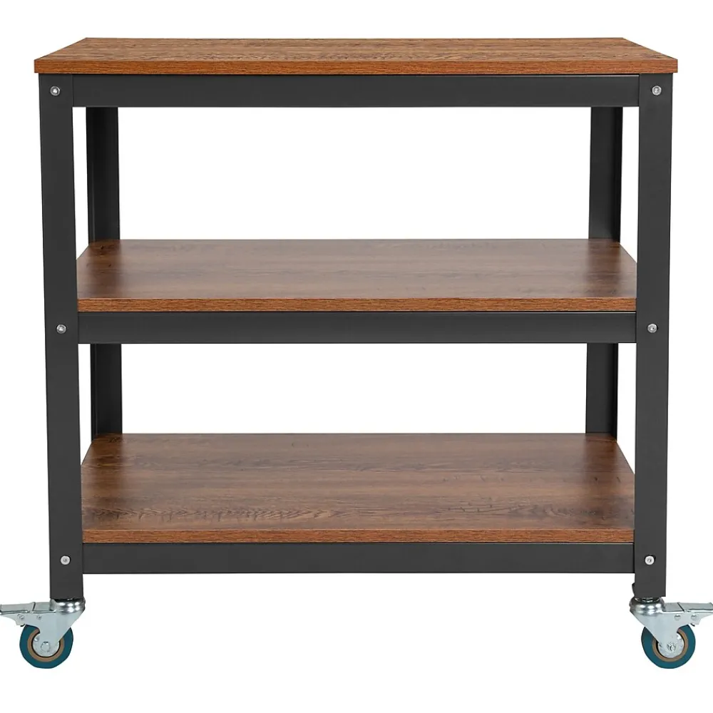 Bookcases*Flash Furniture Livingston Collection 3 Shelf 30"H Storage Bookcase, Brown Oak (NANJN2522B3)