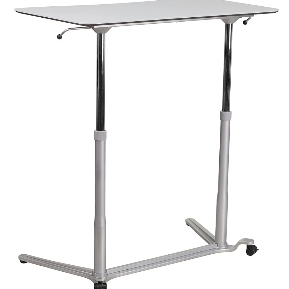 Standing Desks*Flash Furniture Merritt 37"W Rectangular Adjustable Standing Computer Desk, Light Gray (NANIP61)
