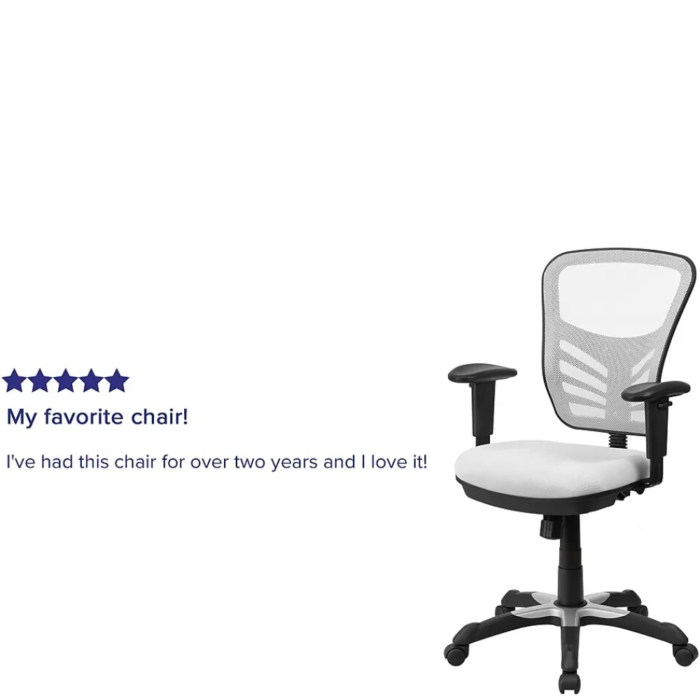 Ergonomic Chairs*Flash Furniture Nicholas Ergonomic Mesh Swivel Mid-Back Multifunction Executive Office Chair, (HL0001WH) White