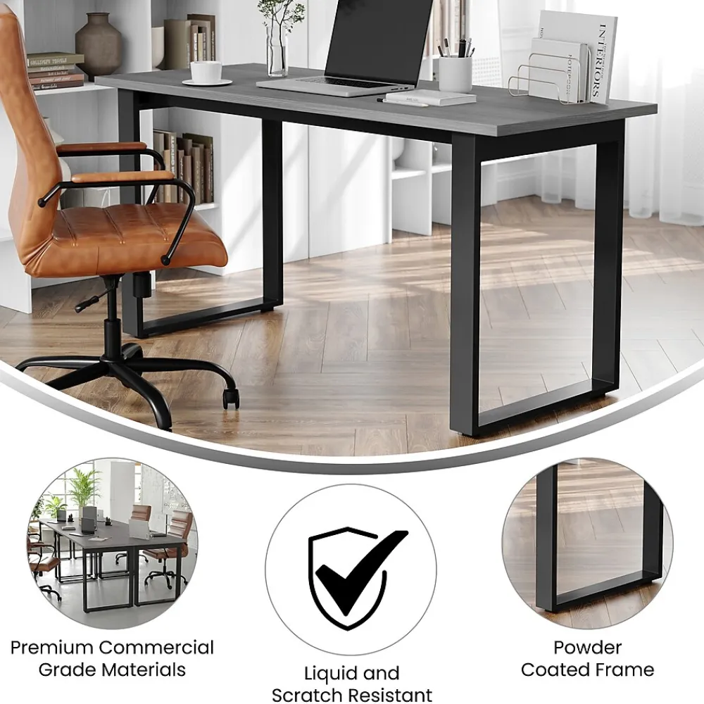 Conference Room Tables*Flash Furniture Redmond 60"W x 24"D Conference Table, Laminate, Gray Oak (MTM6024LTGRYUBF)