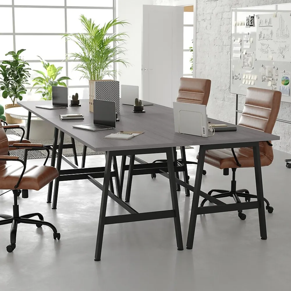 Conference Room Tables*Flash Furniture Redmond 60"W x 24"D Conference Table, Laminate, Gray Oak (MTM6024LTGRYABF)