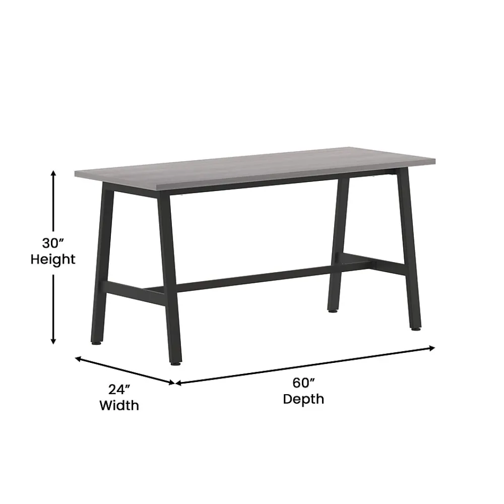 Conference Room Tables*Flash Furniture Redmond 60"W x 24"D Conference Table, Laminate, Gray Oak (MTM6024LTGRYABF)